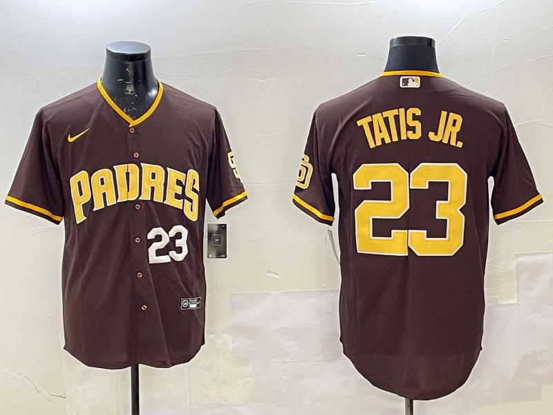 Men San Diego Padres #23 Tatis jr Brown Game 2025 Nike MLB Jersey style 4->youth mlb jersey->Youth Jersey